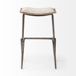 Katniss 26" Total Height Cream Fabric Seat Gold Metal Frame Counter Stool