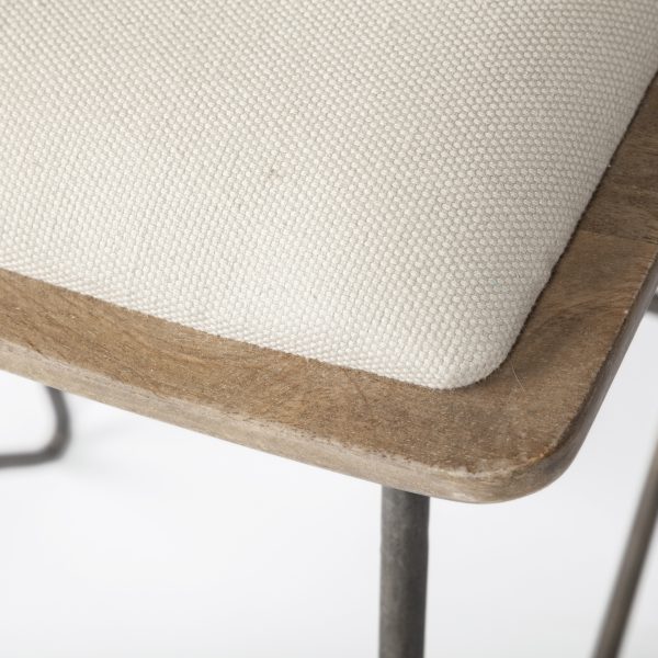 Katniss 26 Total Height Cream Fabric Seat Gold Metal Frame Counter Stool 8