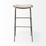 Katniss 30" Total Height Cream Fabric Seat Gold Metal Frame Bar Stool