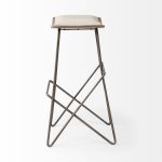Katniss 30" Total Height Cream Fabric Seat Gold Metal Frame Bar Stool