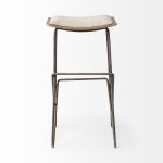 Katniss 30" Total Height Cream Fabric Seat Gold Metal Frame Bar Stool