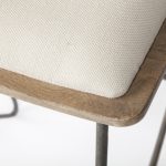 Katniss 30" Total Height Cream Fabric Seat Gold Metal Frame Bar Stool