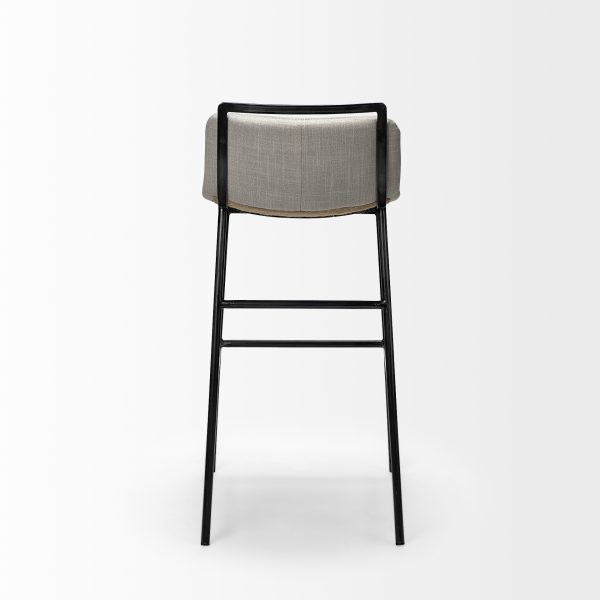 Kavalan 33.5 Total Height Beige Upholstered Seat Gray Metal Frame Counter Stool 4