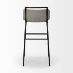 Kavalan 37.5" Total Height Beige Upholstered Seat Gray Metal Frame Bar Stool