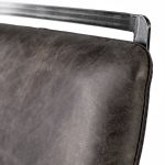 Kavalan 37.5" Total Height Ebony Leather Seat Black Metal Frame Bar Stool