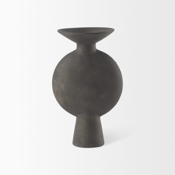 Kaz 6.7L x 5.5W x 11.2H Earthy Brown Ceramic Vase 3