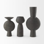 Kaz 8.3L x 3.9W x 16.7H Earthy Brown Ceramic Vase