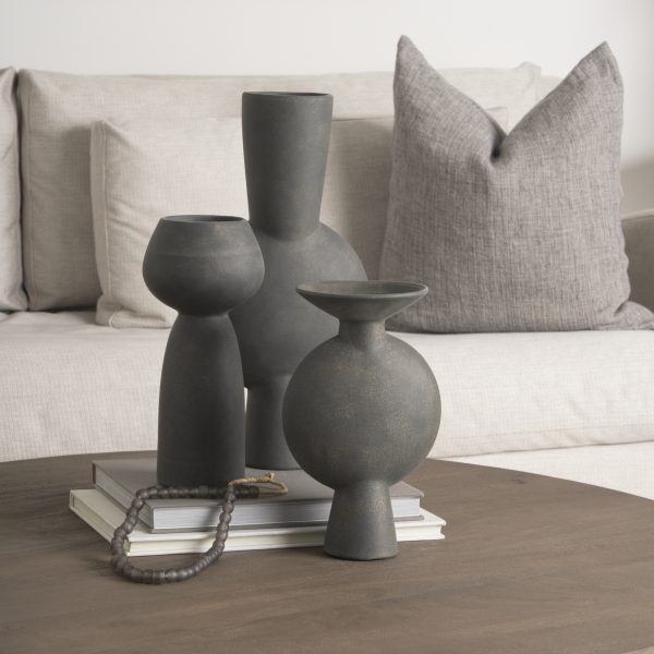 Kaz 8.3L x 3.9W x 16.7H Earthy Brown Ceramic Vase 2
