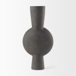 Kaz 8.3L x 3.9W x 16.7H Earthy Brown Ceramic Vase