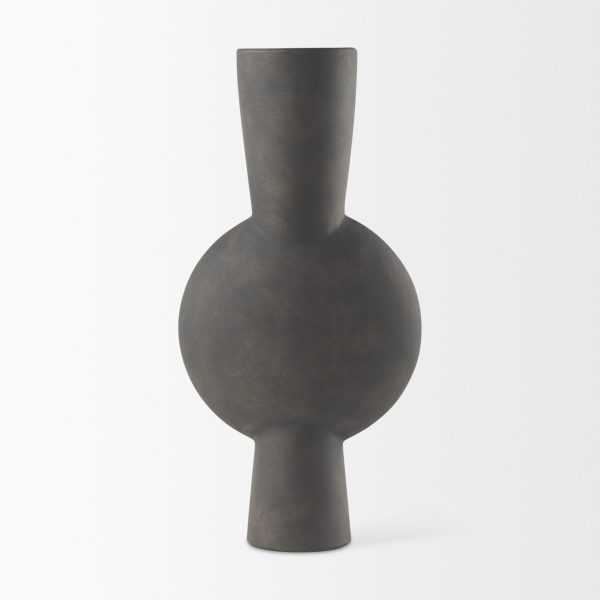 Kaz 8.3L x 3.9W x 16.7H Earthy Brown Ceramic Vase 3