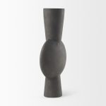 Kaz 8.3L x 3.9W x 16.7H Earthy Brown Ceramic Vase