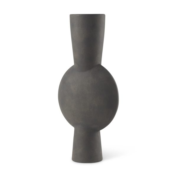 Kaz 8.3L x 3.9W x 16.7H Earthy Brown Ceramic Vase