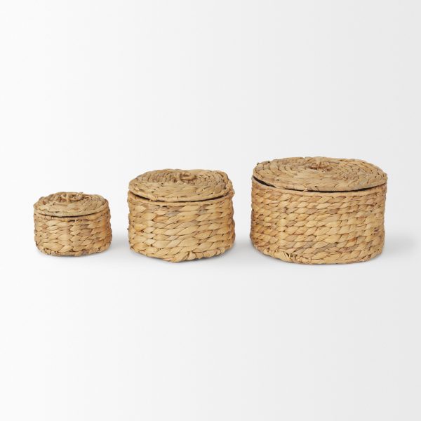 Kea Set of 3 Nesting Water Hyacinth Boxes with Lids 2