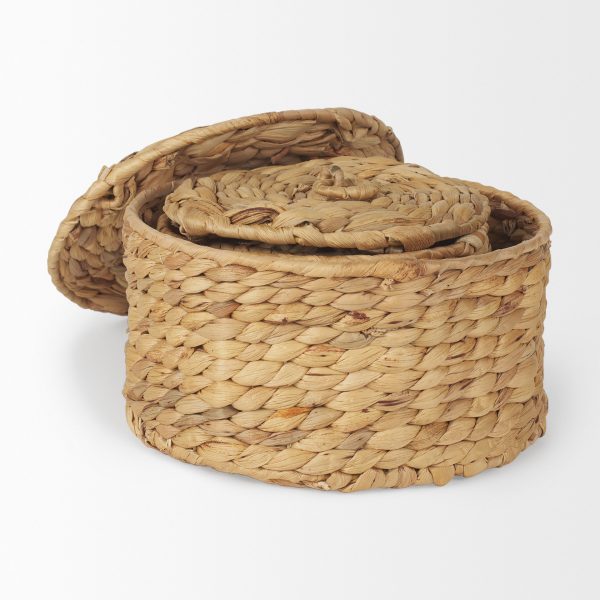Kea Set of 3 Nesting Water Hyacinth Boxes with Lids 4