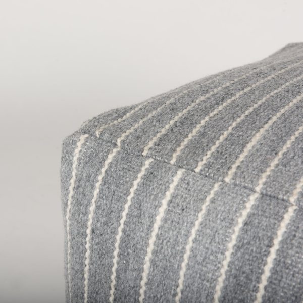 Kensie Large Blue Striped Pouf 6