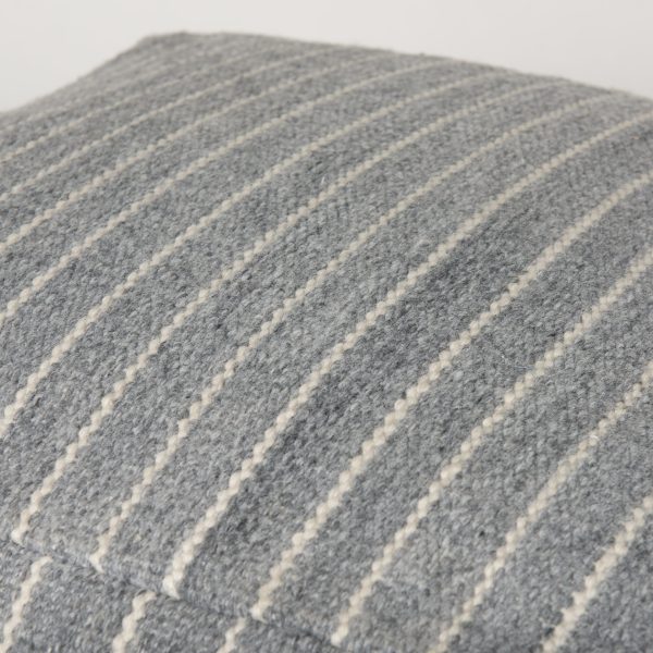 Kensie Large Blue Striped Pouf 7