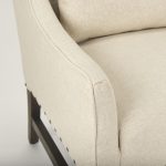 Kensington Cream Linen Fabric and Wood Accent Chair