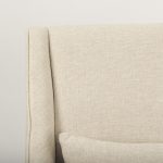 Kensington Cream Linen Fabric and Wood Accent Chair