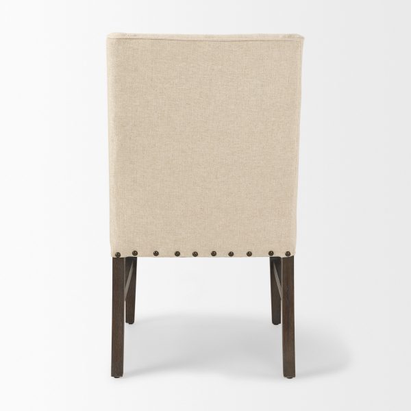 Kensington I Cream Fabric and Solid Wood Dining Chair 4
