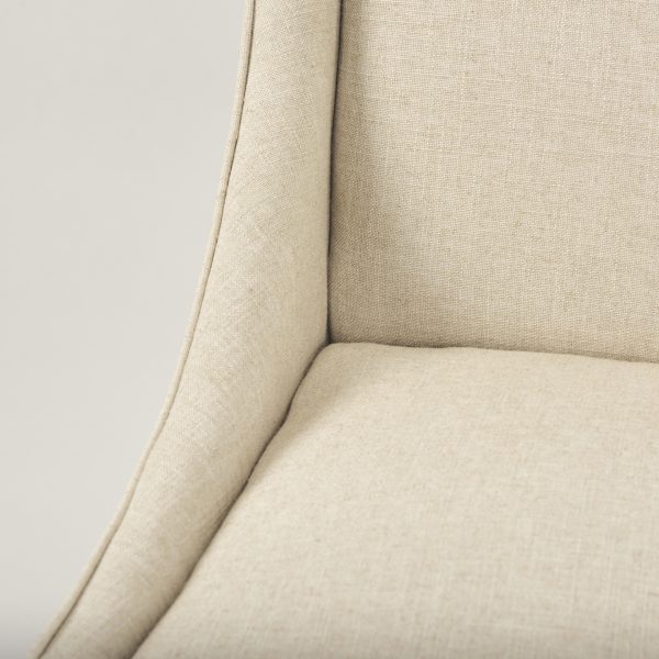 Kensington I Cream Fabric and Solid Wood Dining Chair 8