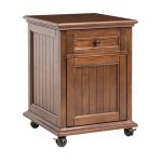 Kevin Walnut Lift-Top End Table with Charging and Casters