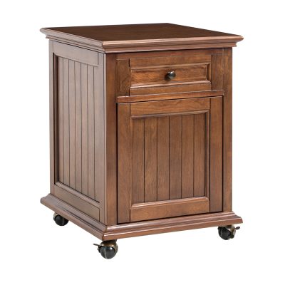 Kevin Walnut Lift-Top End Table with Charging and Casters