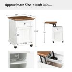 Kevin White Lift-Top Farmhouse End Table with Charging and Casters