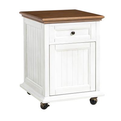 Kevin White Lift-Top Farmhouse End Table with Charging and Casters