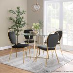 Keyhole Black Velvet Gold Contemporary Dining Chairs (Set of 2) 15 Keyhole Black Velvet Gold Contemporary Dining Chairs (Set of 2)