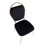 Keyhole Black Velvet Gold Contemporary Dining Chairs (Set of 2) 24 Keyhole Black Velvet Gold Contemporary Dining Chairs (Set of 2)