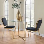 Keyhole Black Velvet Gold Contemporary Dining Chairs (Set of 2) 14 Keyhole Black Velvet Gold Contemporary Dining Chairs (Set of 2)
