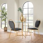 Keyhole Black Velvet Gold Contemporary Dining Chairs (Set of 2) 17 Keyhole Black Velvet Gold Contemporary Dining Chairs (Set of 2)