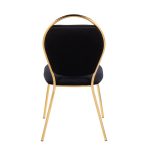 Keyhole Black Velvet Gold Contemporary Dining Chairs (Set of 2) 22 Keyhole Black Velvet Gold Contemporary Dining Chairs (Set of 2)