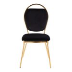 Keyhole Black Velvet Gold Contemporary Dining Chairs (Set of 2) 23 Keyhole Black Velvet Gold Contemporary Dining Chairs (Set of 2)