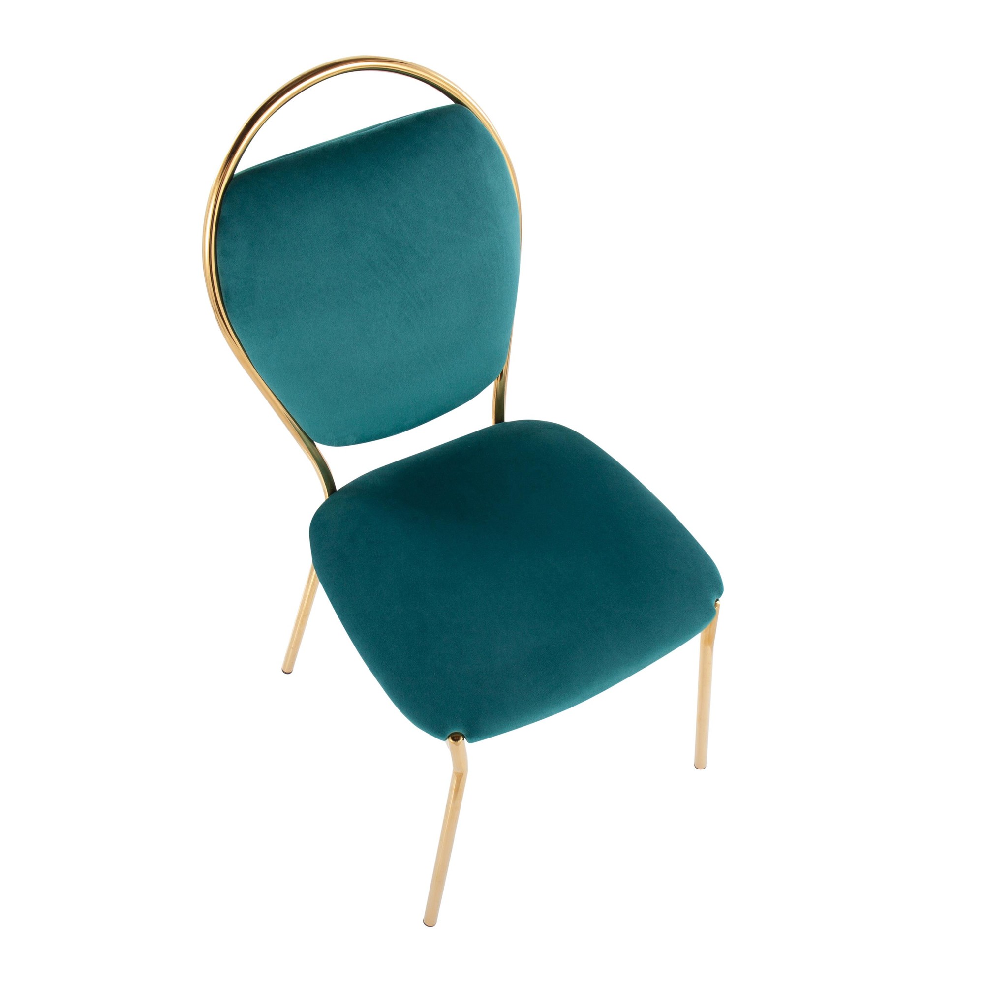 Keyhole Green Velvet Gold Contemporary Dining Chairs (Set of 2) 11 Keyhole Green Velvet Gold Contemporary Dining Chairs (Set of 2) - Image 11