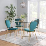 Keyhole Green Velvet Gold Contemporary Dining Chairs (Set of 2) 14 Keyhole Green Velvet Gold Contemporary Dining Chairs (Set of 2)