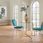 Keyhole Green Velvet Gold Contemporary Dining Chairs (Set of 2) 16 Keyhole Green Velvet Gold Contemporary Dining Chairs (Set of 2)
