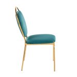 Keyhole Green Velvet Gold Contemporary Dining Chairs (Set of 2) 20 Keyhole Green Velvet Gold Contemporary Dining Chairs (Set of 2)