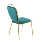 Keyhole Green Velvet Gold Contemporary Dining Chairs (Set of 2) 21 Keyhole Green Velvet Gold Contemporary Dining Chairs (Set of 2)