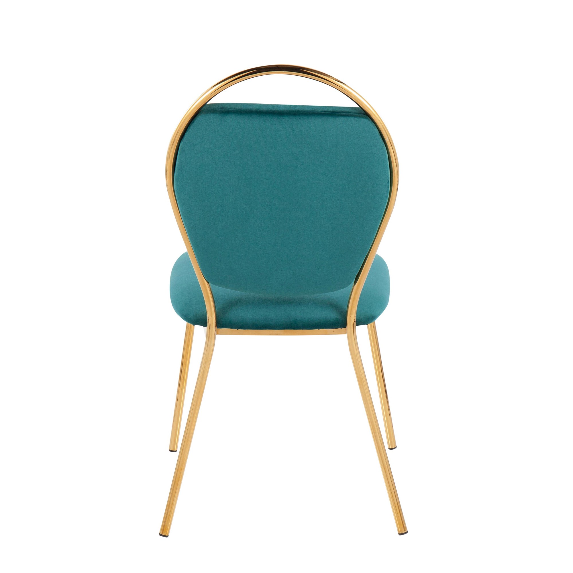 Keyhole Green Velvet Gold Contemporary Dining Chairs (Set of 2) 9 Keyhole Green Velvet Gold Contemporary Dining Chairs (Set of 2) - Image 9
