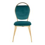 Keyhole Green Velvet Gold Contemporary Dining Chairs (Set of 2) 23 Keyhole Green Velvet Gold Contemporary Dining Chairs (Set of 2)