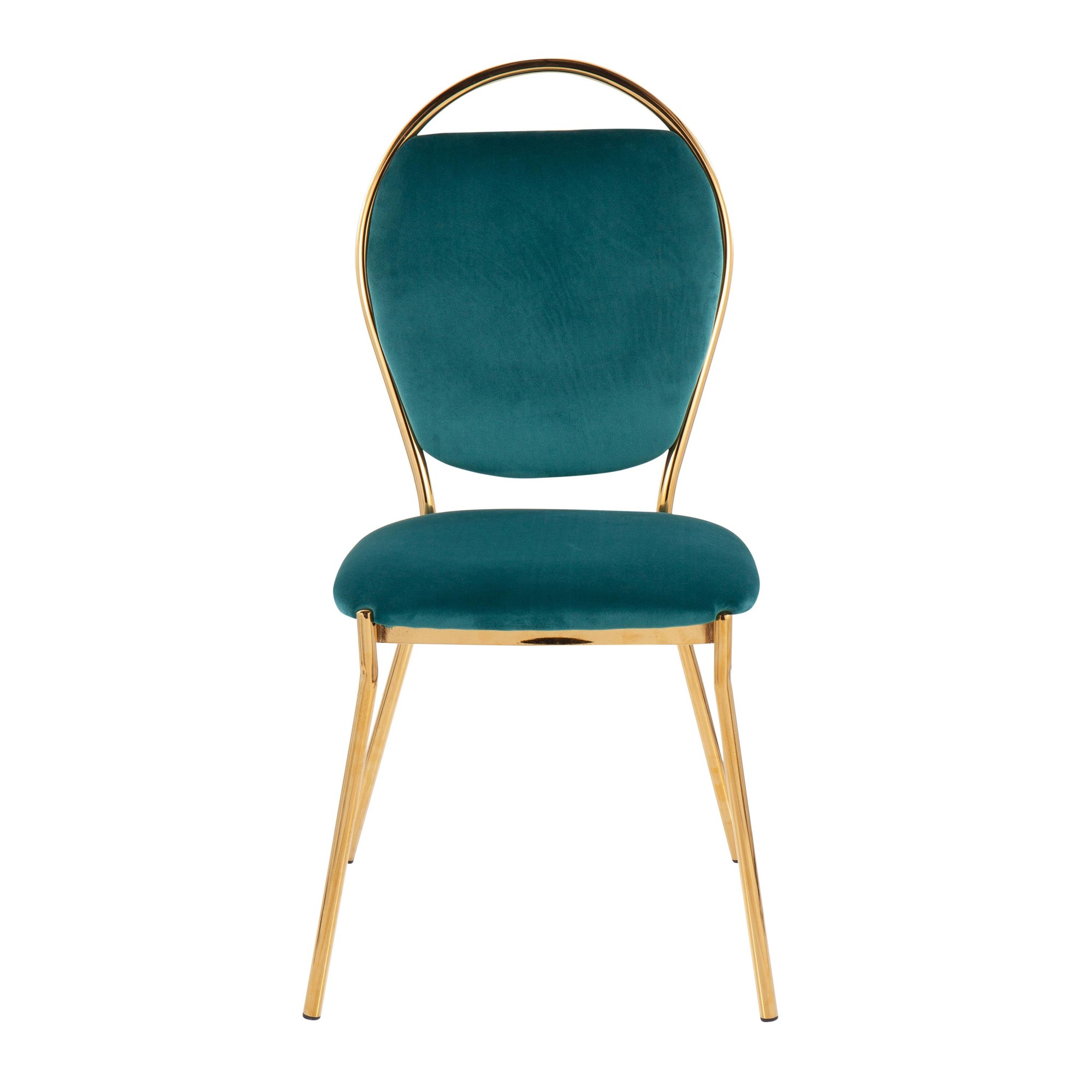 Keyhole Green Velvet Gold Contemporary Dining Chairs (Set of 2) 10 Keyhole Green Velvet Gold Contemporary Dining Chairs (Set of 2) - Image 10