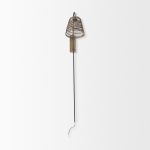 Kiley 28.0L x 7.0W x 15.6H Brown Woven Shade W/Black Metal Wall Sconce