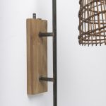 Kiley 28.0L x 7.0W x 15.6H Brown Woven Shade W/Black Metal Wall Sconce