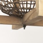 Kiley Warm Wood Basket Lantern Pendant Light