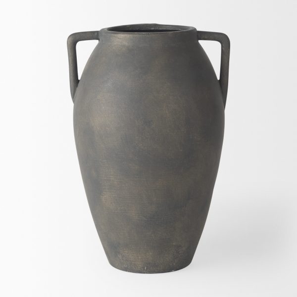 Kilian Medium Brown Gray Double Ear Vase 2