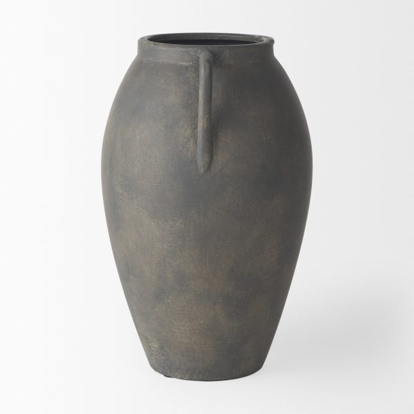 Kilian Medium Brown Gray Double Ear Vase 3