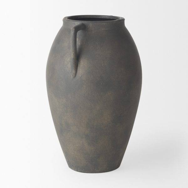 Kilian Medium Brown Gray Double Ear Vase 4