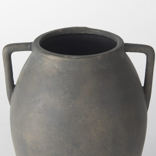 Kilian Medium Brown Gray Double Ear Vase 5