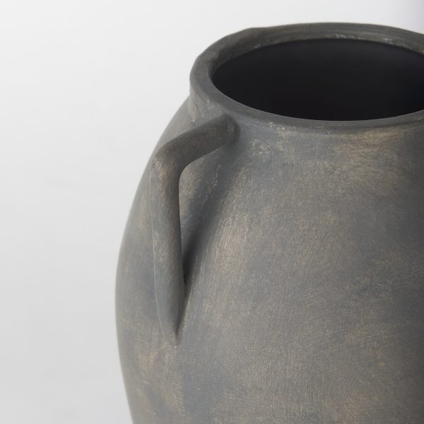 Kilian Medium Brown Gray Double Ear Vase 7